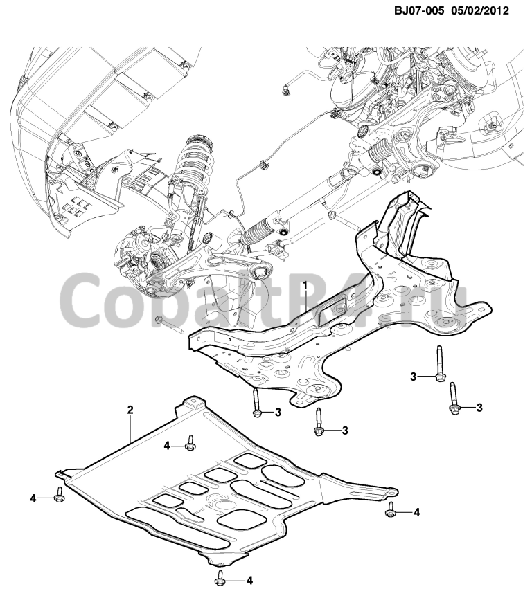 Схема размещения и установки запчастей (BJ07-005) 2013 JX69 РАМА И МОНТАЖ на автомобиле Chevrolet Cobalt и Ravon R4
